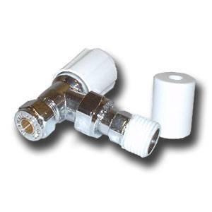 - Non Rising  Chrome Plated  Angle Radiator Valve (with Coated Tail)  - 8mm thread  - Sold as a pair