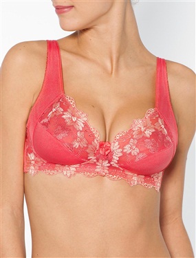 Unbranded Non-Underwired Embroidered Tulle Bra