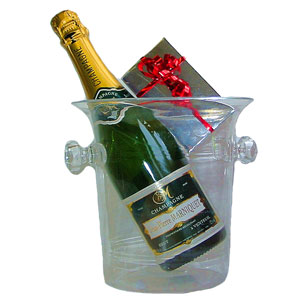 Fine non vintage champagne, an ice bucket and belgian chocolates - What a great gift idea:  Treat