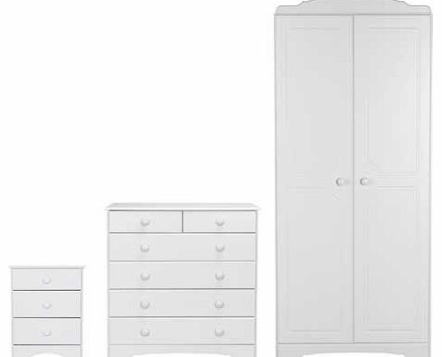 Crafted from solid pine. the Nordic collection is made up of beautiful furniture pieces so you can create a bedroom that you will love. With attractive skirting and pelmet detailing. this elegant solid pine white furniture package comes complete with