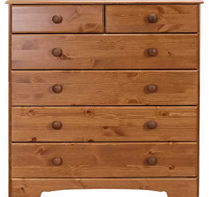 Crafted from solid pine. the Nordic collection is made up of beautiful furniture pieces so you can create a bedroom that you will love. With attractive skirting detailing. this elegant solid pine 4+2 drawer chest would make a delightful addition to y