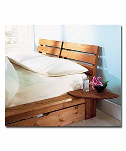 Nordic; Pine Bed with Split Pine Headboard and 1 Drawer