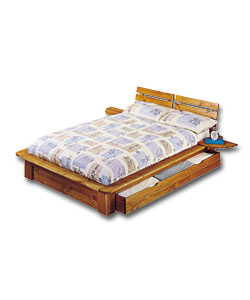 Nordic Pine King Bed/Split Headboard/2 Drawer/Comfort Matt