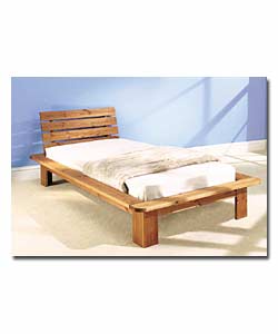 Nordic Pine Single Bed/Slatted Pine HB/Pillow Top Mattress