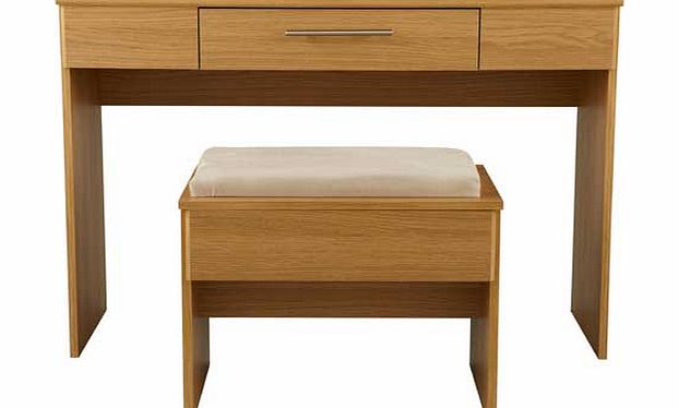 Unbranded Normandy Dressing Table and Stool - Oak Effect