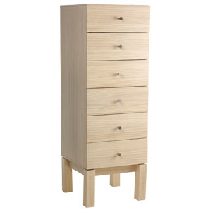 Smoothly and simply styled tall chest of drawers o