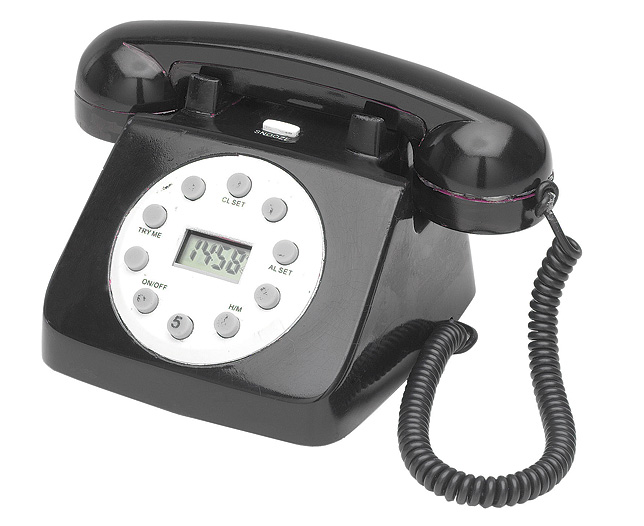 Unbranded Nostalgic Phone Alarm Clocks, Black