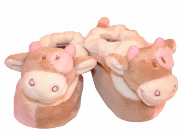 Lola the smiling cow slippers from the Noukie`s collection. Embroidered on the highest quality soft