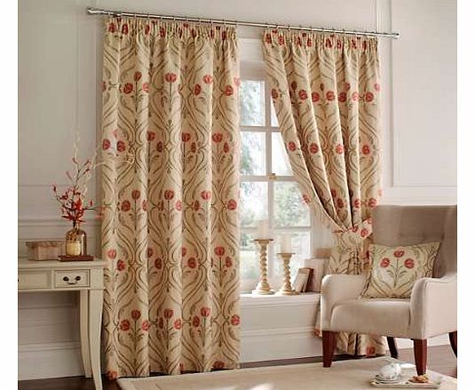 This luxurious and heavyweight curtain will add style and sophistication to your home. A stunning pattern on a soft natural background. Suited to almost any style of home and decor, and can be placed in any room in the home. Ideal for those wanting t