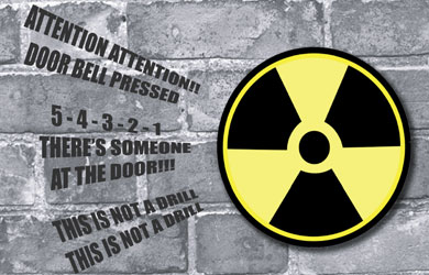 Visitors to your home will jump out of their skin when they press the Nuclear Doorbell. Stick the bu