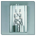 6 Light wall fitting housed in clear glass