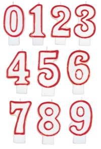 Unbranded Number Candle: White/Red - Zero