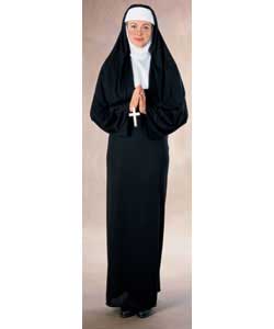 The Nun Costume consists of the headpiece and dress. An essential for any Nuns and Vicars Party!