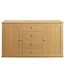 Oak 4 Drawer Sideboard