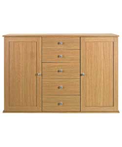 Oak 5 Drawer Sideboard