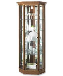 Oak Full Length Glass Display with Pelmet
