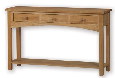 OAK SIDE TABLE 3 DRAWERS