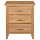 Oakleigh oak 3 drawer bedside furniture