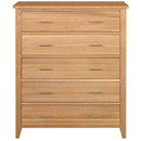 Oakleigh oak 5 drawer chest furniture