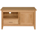 Oakleigh oak TV unit with cabinet door furniture