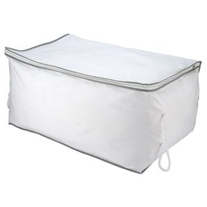 Oblong Storage Bag- White/Grey Trim
