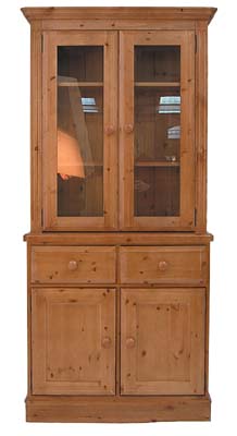 OLD MILL 3FT GLASS TOP DRESSER