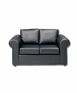 Olivia Black 2 Seater Leather Sofa