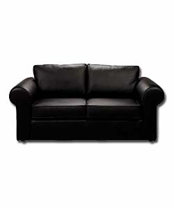 Olivia Black 3 Seater Leather Sofa