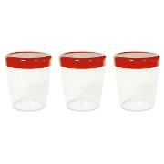 Unbranded Omada Set Of 3 Dune Storage Jars (0.75 Litre), Red