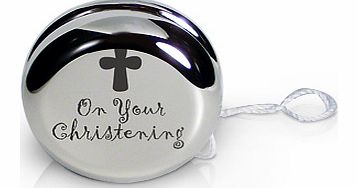 The On Your Christening YoYo makes a lovely unusual and unique gift that can be used from time to time before being a wonderful keepsake. The nickel plated On Your Christening YoYo has a traditional design of two parts joined internally at the centre
