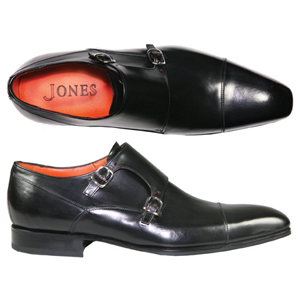 A very fashionable twin buckle Monk shoe with toe cap from Jones Bootmaker. The ONE collection is an