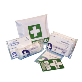 Unbranded One Person First Aid Kit in White Vinyl Pouch