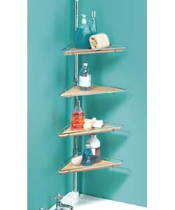 Organiser Pole Wood Shelves