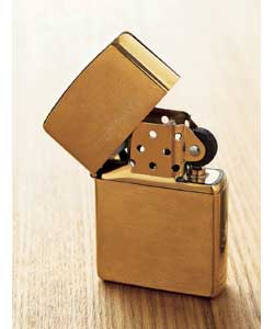 Brass case.Ideal for outdoor use. Gift boxed. Lighter supplied empty. Fill with liquid lighter
