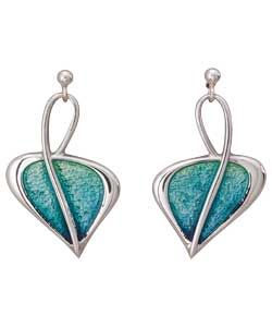 Unbranded Ortak Sterling Silver Lagoon Enamel Earrings