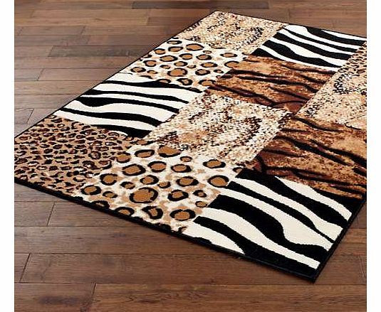An interesting combination of animal prints in a patchwork effect made from easy care, hardwearing polypropylene. Rug Features: 100% Polypropylene 60 x 110 cm (24 x 44 ins) Runner: 67 x 200 cm 80 x 150 cm (32 x 60 ins) 120 x 170 cm (48 x 68 ins) 160 