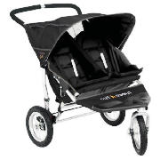 Unbranded OutnAbout Nipper Double 360 Pushchair, Black