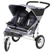 Unbranded OutnAbout Nipper Double 360 Pushchair, Charcoal
