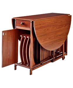 Oval Butterfly Mahogany Dining Suite with Storage