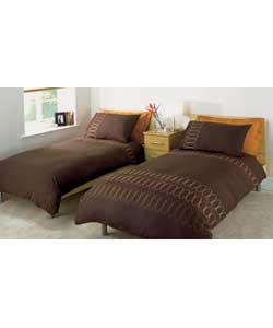 Oval Double Duvet Cover Set - Chocolate
