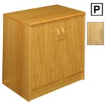 (P) Scandinavian Real Wood Veneer Single Shelf Cupboard-Oak