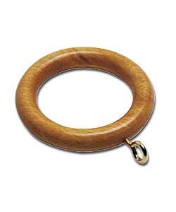 Pack of 20 Antique Pine Wooden Curtain Rings