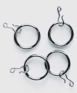 Unbranded Pack of 20 Chrome Finish Curtain Rings