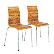 Unbranded Padova Pair of Stacking Chairs, Zebrano Finish
