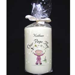 A unique gift which can be personalised with a name and date on the front of the candle and a messag