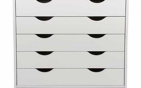 Unbranded Pagnell 5 Drawer Chest - White