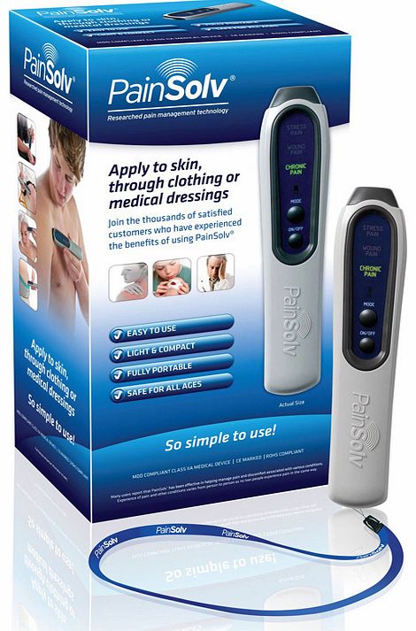 Pay just andpound;124.96 when you reclaim your VAT!. New and improved PainSolv MkV 3-in-1 Clinically Proven Medical Device for pain management. Pain relief for muscle and joint pain, wounds, stress and tension. Almost 6 times higher output than the o