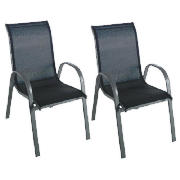 Unbranded Pair of Antigua Stacking Chairs, Black