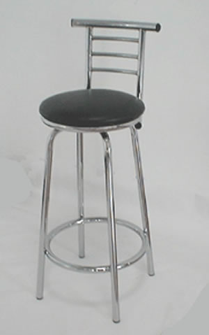 Pair of chrome swivel bar stools - narrow back