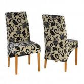 Unbranded Pair of Damask Dining Chairs